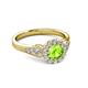 3 - Kallista Signature Peridot and Diamond Halo Engagement Ring 