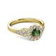 3 - Kallista Signature Diamond and Lab Created Alexandrite Halo Engagement Ring 