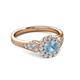 3 - Kallista Signature Aquamarine and Diamond Halo Engagement Ring 