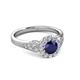3 - Kallista Signature Blue Sapphire and Diamond Halo Engagement Ring 