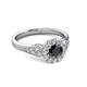 3 - Kallista Signature Black and White Diamond Halo Engagement Ring 