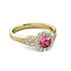 3 - Kallista Signature Pink Tourmaline and Diamond Halo Engagement Ring 