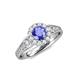 4 - Kallista Signature Tanzanite and Diamond Halo Engagement Ring 