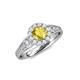 4 - Kallista Signature Lab Created Yellow Sapphire and Diamond Halo Engagement Ring 