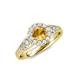 4 - Kallista Signature Citrine and Diamond Halo Engagement Ring 