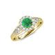 4 - Kallista Signature Emerald and Diamond Halo Engagement Ring 