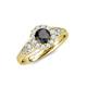 4 - Kallista Signature Black and White Diamond Halo Engagement Ring 