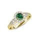 4 - Kallista Signature Diamond and Lab Created Alexandrite Halo Engagement Ring 