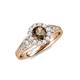 4 - Kallista Signature Smoky Quartz and Diamond Halo Engagement Ring 