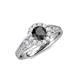 4 - Kallista Signature Black and White Diamond Halo Engagement Ring 
