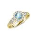 4 - Kallista Signature Aquamarine and Diamond Halo Engagement Ring 