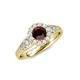 4 - Kallista Signature Red Garnet and Diamond Halo Engagement Ring 