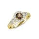 4 - Kallista Signature Smoky Quartz and Diamond Halo Engagement Ring 