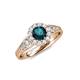 4 - Kallista Signature London Blue Topaz and Diamond Halo Engagement Ring 