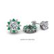 1 - Florice Emerald and Diamond Flower Jacket Earrings 