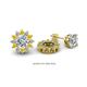 1 - Florice Round Yellow Sapphire and Diamond Flower Jacket Earrings 