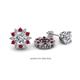 1 - Florice Round Ruby and Diamond Flower Jacket Earrings 