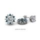 1 - Florice Round Blue and White Diamond Flower Jacket Earrings 