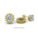 1 - Florice Round Yellow and White Diamond Flower Jacket Earrings 