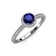 4 - Syna Signature Blue Sapphire and Diamond Halo Engagement Ring 