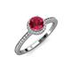4 - Syna Signature Ruby and Diamond Halo Engagement Ring 