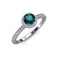 4 - Syna Signature London Blue Topaz and Diamond Halo Engagement Ring 