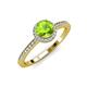 4 - Syna Signature Peridot and Diamond Halo Engagement Ring 