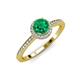 4 - Syna Signature Emerald and Diamond Halo Engagement Ring 