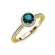 4 - Syna Signature London Blue Topaz and Diamond Halo Engagement Ring 