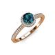 4 - Syna Signature Blue and White Diamond Halo Engagement Ring 