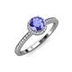 4 - Syna Signature Tanzanite and Diamond Halo Engagement Ring 