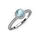 4 - Syna Signature Aquamarine and Diamond Halo Engagement Ring 