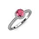 4 - Syna Signature Pink Tourmaline and Diamond Halo Engagement Ring 