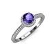 4 - Syna Signature Iolite and Diamond Halo Engagement Ring 