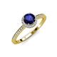 4 - Syna Signature Blue Sapphire and Diamond Halo Engagement Ring 
