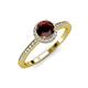 4 - Syna Signature Red Garnet and Diamond Halo Engagement Ring 
