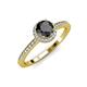 4 - Syna Signature Black and White Diamond Halo Engagement Ring 