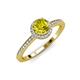 4 - Syna Signature Yellow and White Diamond Halo Engagement Ring 