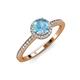 4 - Syna Signature Blue Topaz and Diamond Halo Engagement Ring 