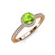 4 - Syna Signature Peridot and Diamond Halo Engagement Ring 