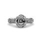 3 - Maura Signature Semi Mount Floral Halo Engagement Ring 