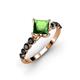 2 - Alicia Princess Cut Green Garnet and Black Diamond Engagement Ring 