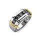 4 - Eamon Black Diamond 5 Stone Men Wedding Ring 