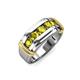 4 - Eamon Yellow Diamond 5 Stone Men Wedding Ring 