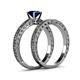 5 - Florian Classic Blue Sapphire Solitaire Bridal Set Ring 