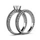 5 - Florian Classic Round White Sapphire Solitaire Bridal Set Ring 