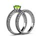 5 - Florian Classic Peridot Solitaire Bridal Set Ring 