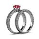 5 - Florian Classic Ruby Solitaire Bridal Set Ring 