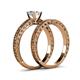 5 - Florian Classic Round Diamond Solitaire Bridal Set Ring 