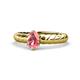 1 - Eudora Classic 7x5 mm Oval Shape Pink Tourmaline Solitaire Engagement Ring 